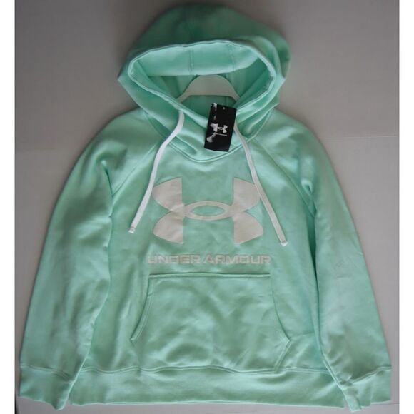 Under Armour 1362915-335 Women's Sz 1X Aqua Foam/Green Rival Fleece Logo Hoodie - Picture 8 of 9